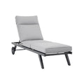 Adjustable Outdoor Lounger with Cushioned Seating and Wheels